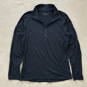 Quince Merino Wool Base Layer Quarter Zip Pullover Jacket Small